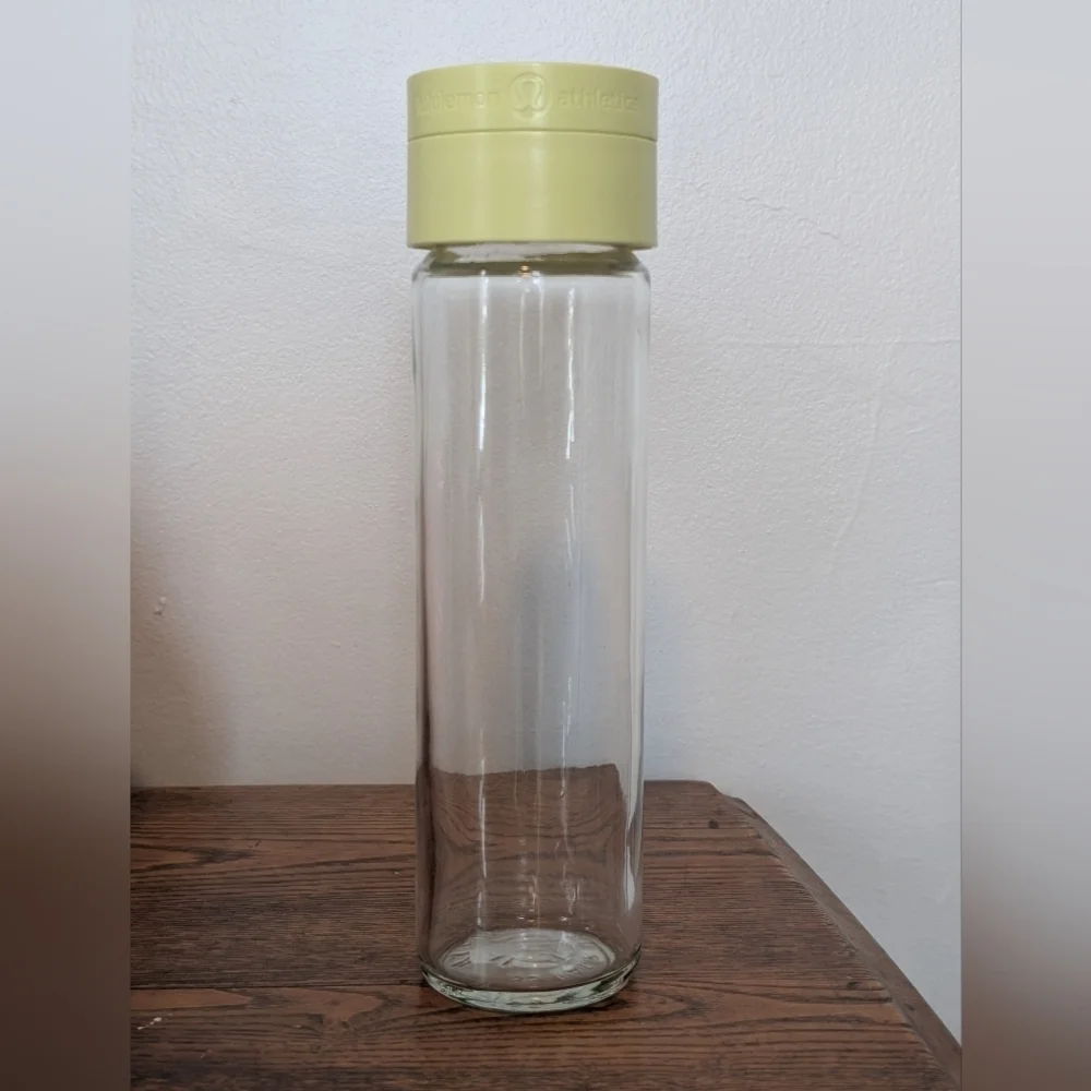 Lululemon Yellow Glass Water Bottle